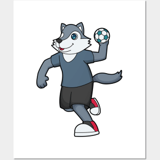 Wolf Handball player Handball Posters and Art